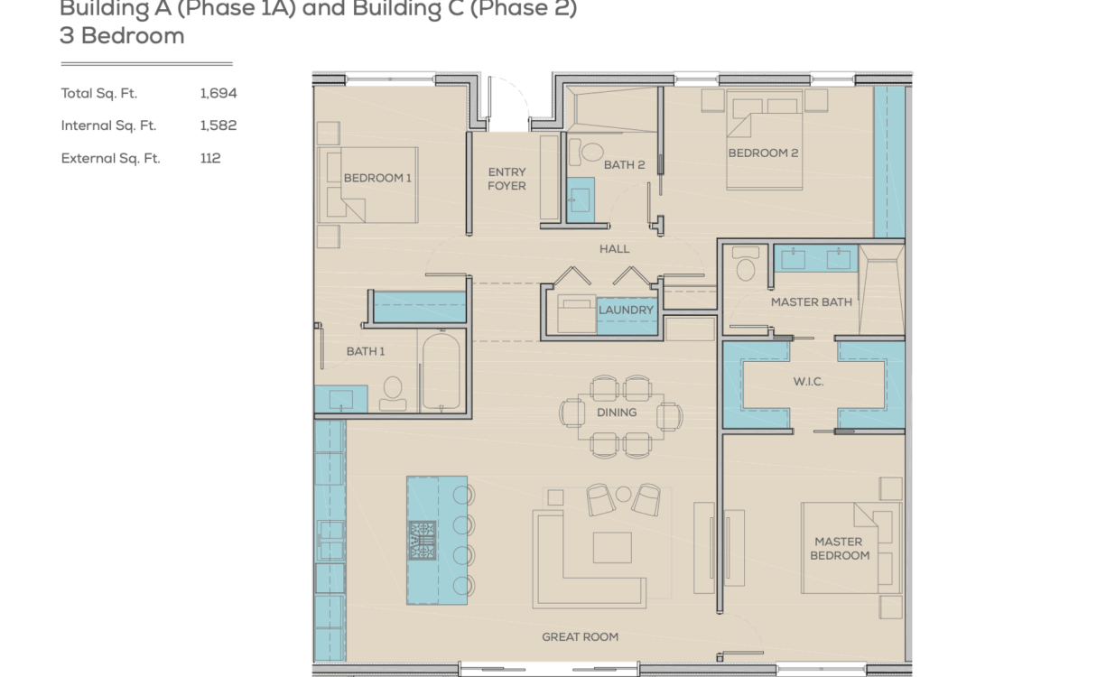 OLEA 335 PENTHOUSE (3-BEDROOM)