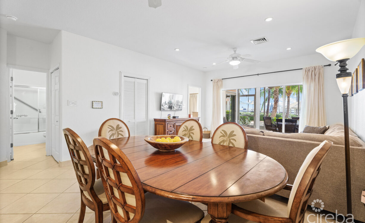 open dining and living area