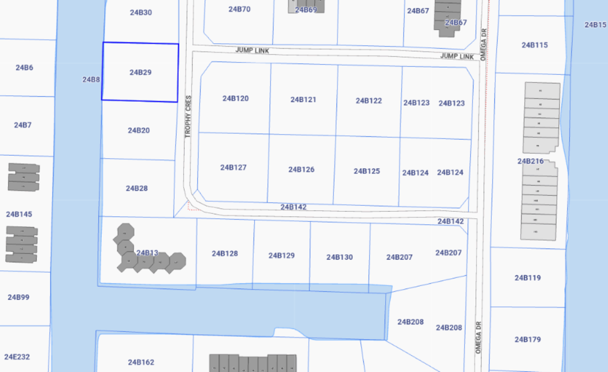 CANAL DUPLEX LOT  ( .2984 ACRE)