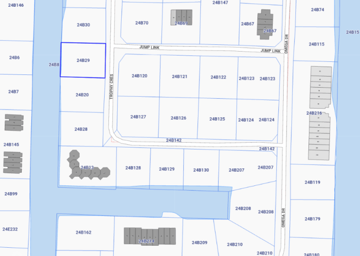 CANAL DUPLEX LOT  ( .2984 ACRE)